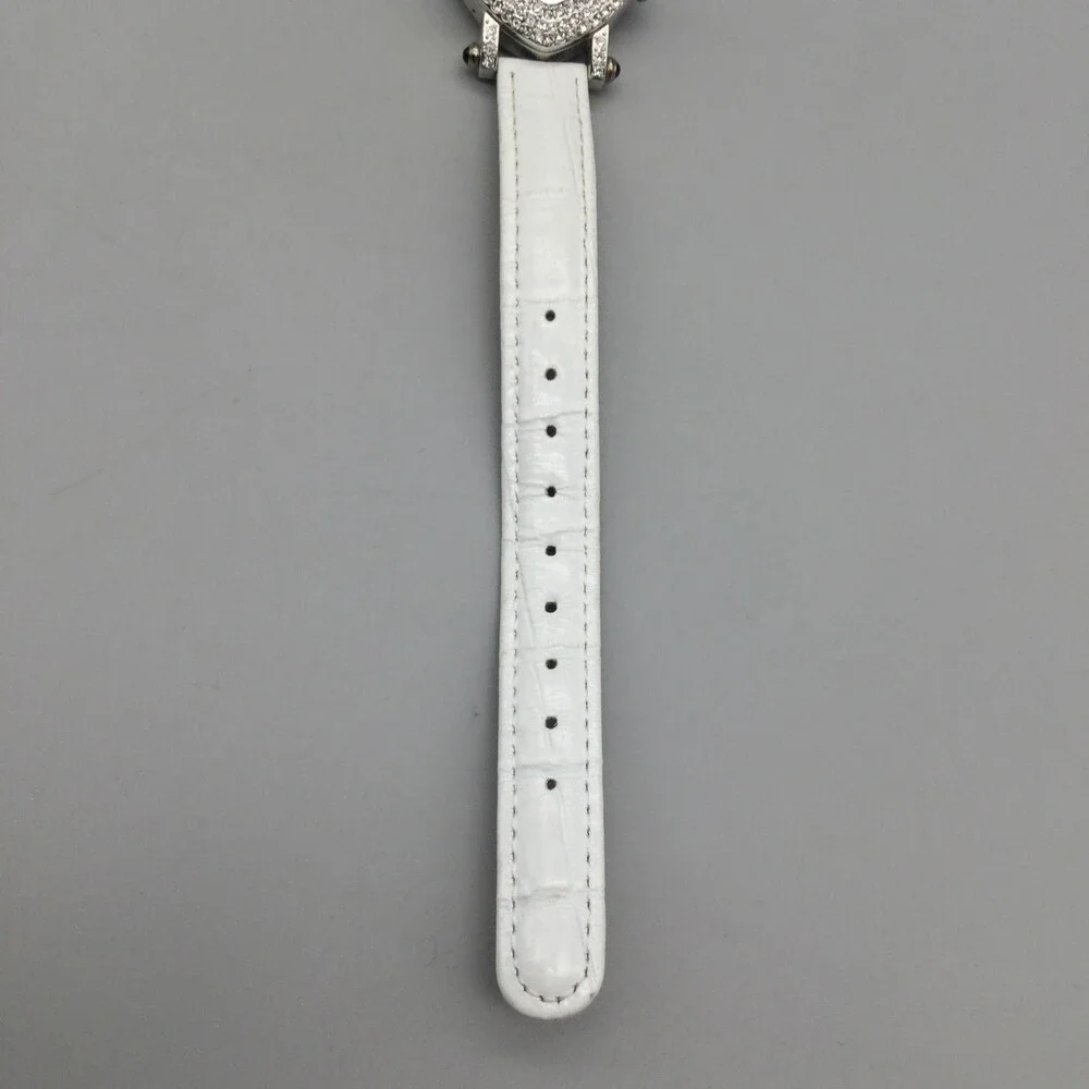 Suzanne Somers Heart Crystal Women Watch 26mm Silver Tone Rhinestone New Battery